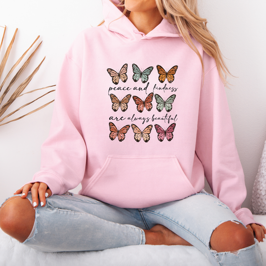 Peace & Kindness Butterfly Graphic Hoodie 🦋✨