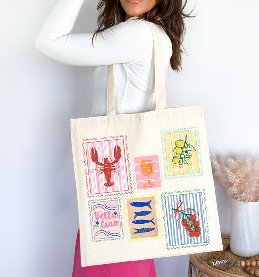 🌊🍋 Mediterranean Market Tote Bag 🇮🇹✨