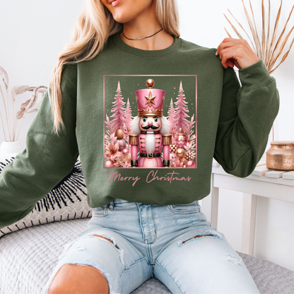 🎀 Pink Nutcracker Christmas 🎄 Organic Cotton Sweatshirt