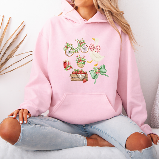 Strawberry Goose Cottage 🍓🪿 Luxuriously Thick Hoodie