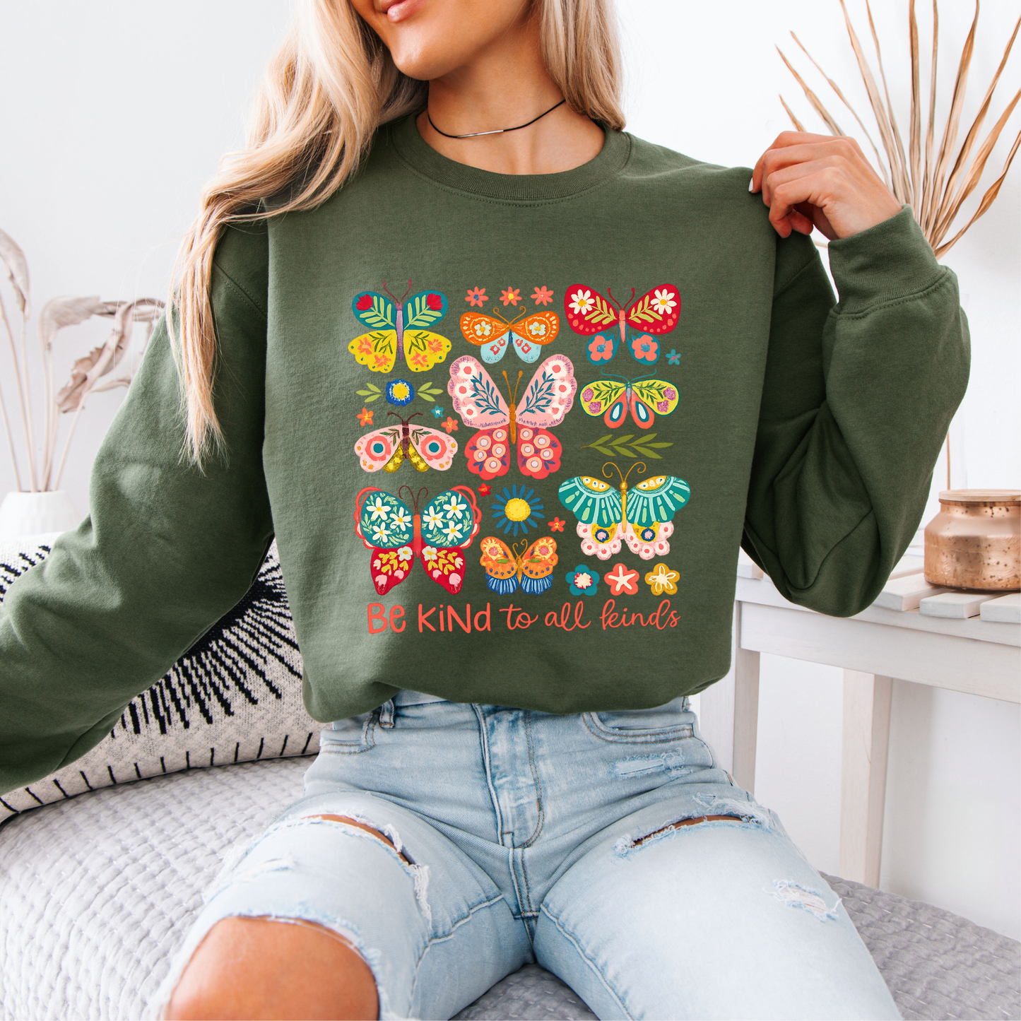 🦋 Colorful Butterflies 🦋✨  Organic Cotton Sweatshirt