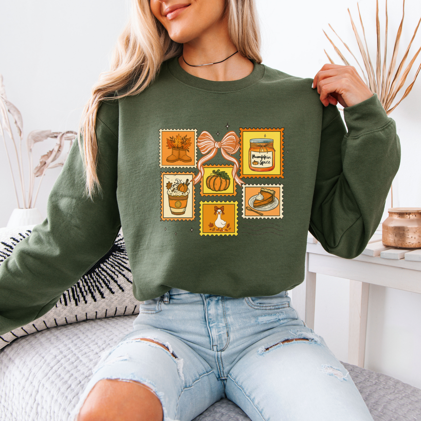 Fall Stamp Organic Cotton Crewneck Sweatshirt