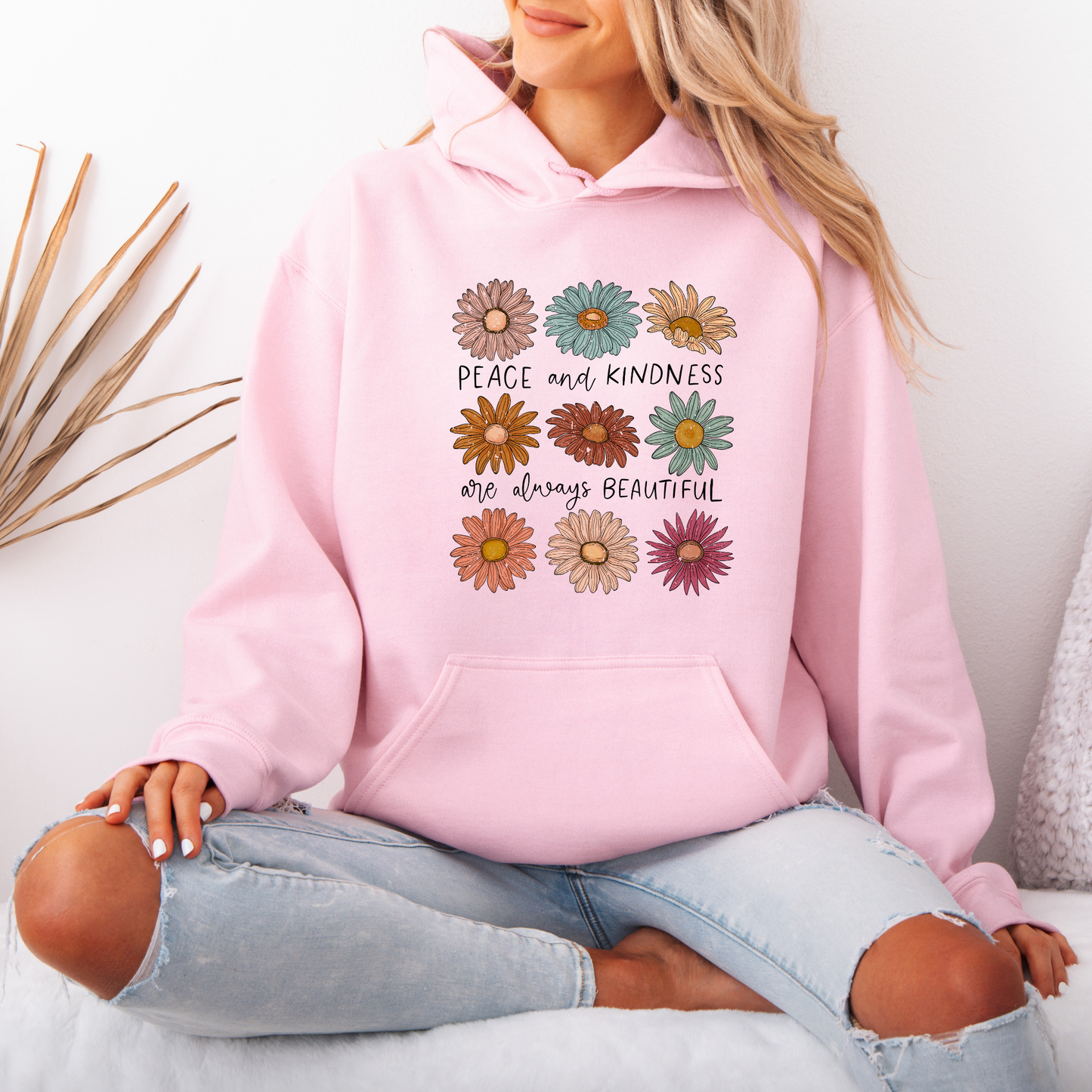 Boho Blooms Oversized Hoodie hoodie Organic Cotton