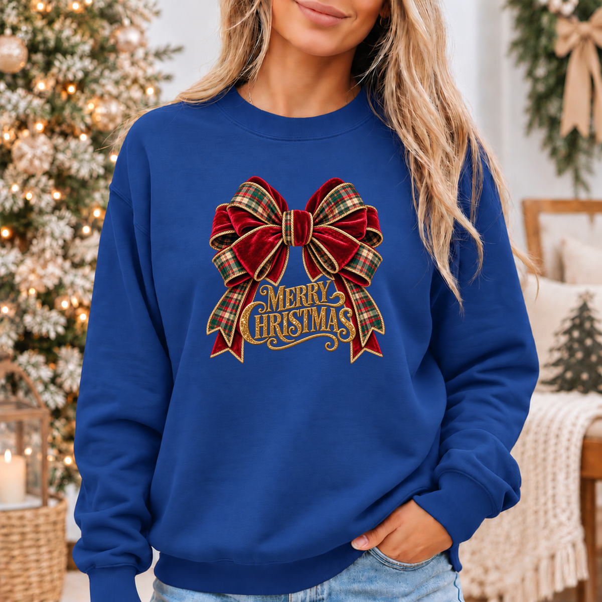 Christmas in Velvet & Tartan 🎀🎄✨ Cosy Christmas Sweatshirt