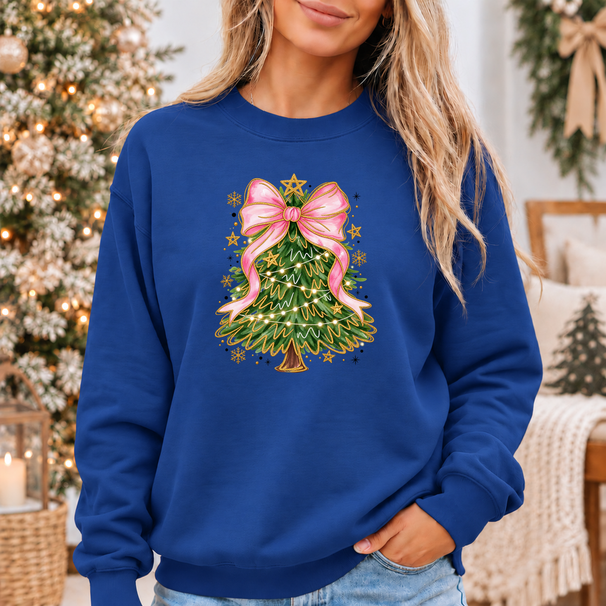 Pretty in Pink Christmas Magic 🎀🎄✨ Cosy Christmas Sweatshirt