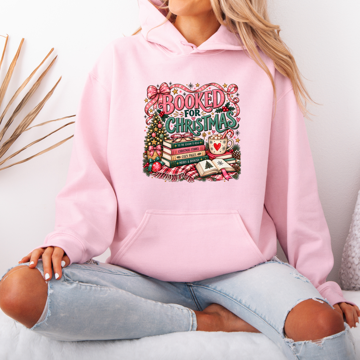 Booked for a Cosy Christmas 🎀📚🎄  Premium Christmas Hoodie