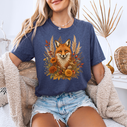 Autumn Fox and Wildflowers T-Shirt 🦊🍂