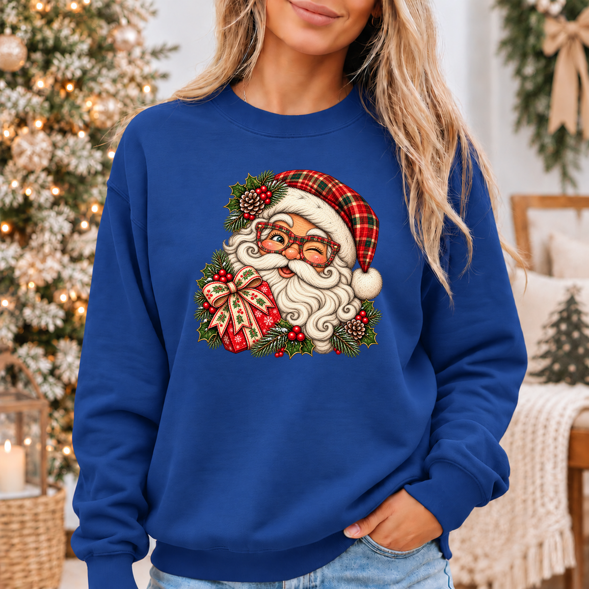 Santa's Merry Little Wink 🎅🎄✨ Cosy Christmas Sweatshirt