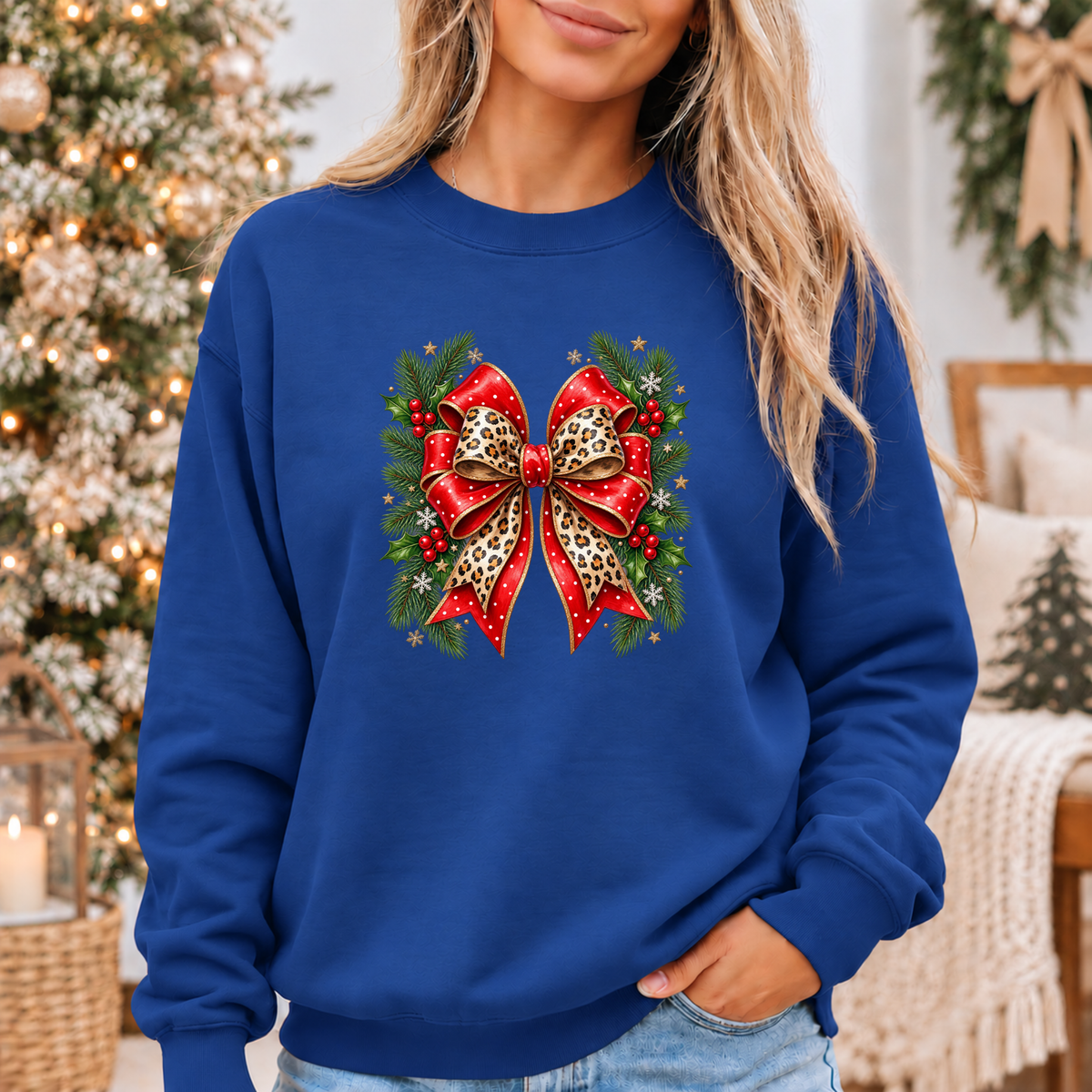 Wildly Merry Christmas Bow 🎀🎄✨  Cosy Christmas Sweatshirt
