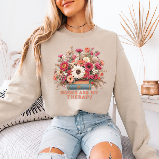 Books Are My Therapy📚🌸 Sweatshirt