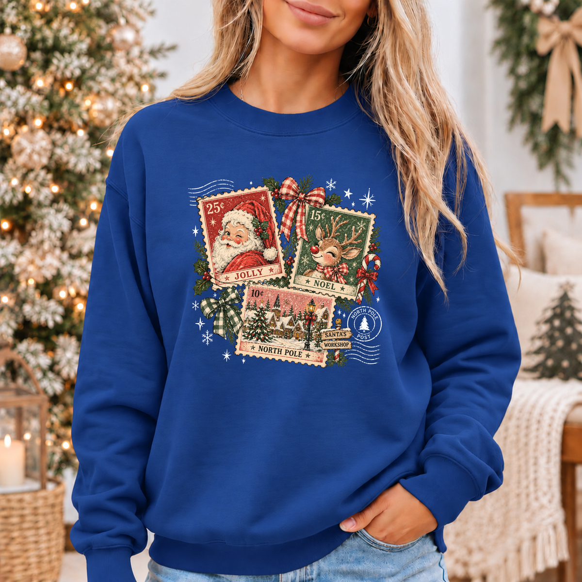 Vintage North Pole Post 🎅🏻🎄  Cosy Christmas Sweatshirt