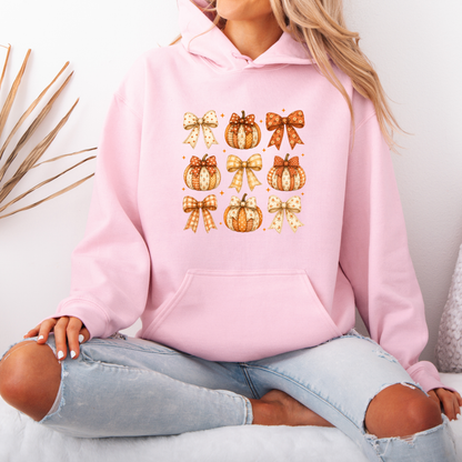 🎀🎃 Pumpkin Bows Autumn Hoodie 🍂✨