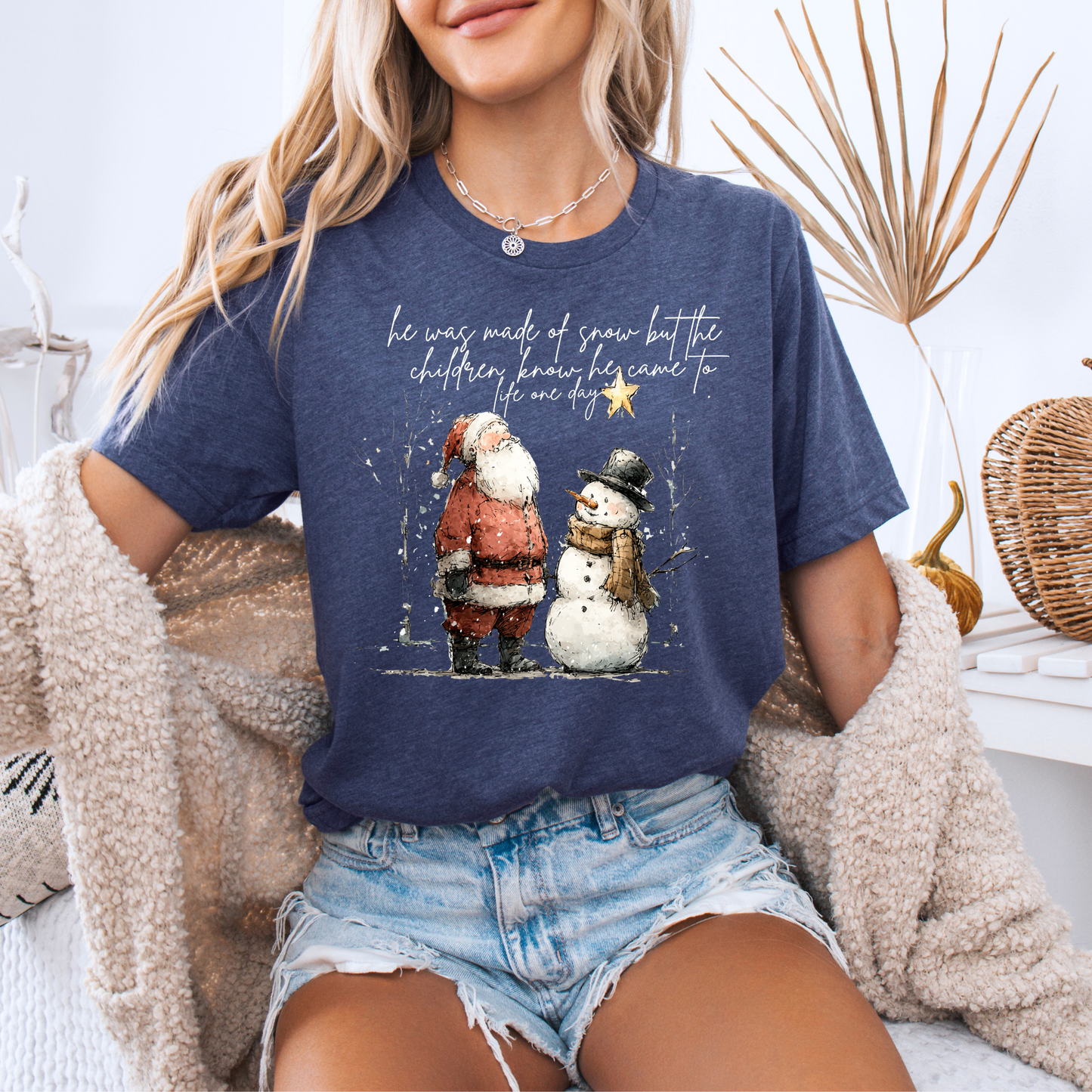 🎅☃️ Santa and Snowman ☃️🎅  100% Organic Cotton T-Shirt