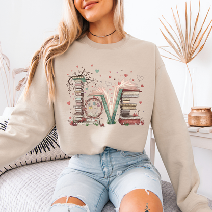 Book Lover “LOVE” Graphic Sweatshirt 📚❤️