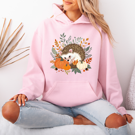 🦔🍂 Cozy Hedgehog Fall 🎃Luxuriously Thick Hoodie