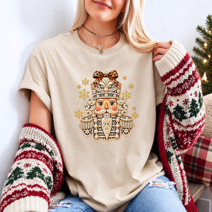 ✨ Golden Bloom Nutcracker❄️ Organic Cotton Christmas T-Shirt