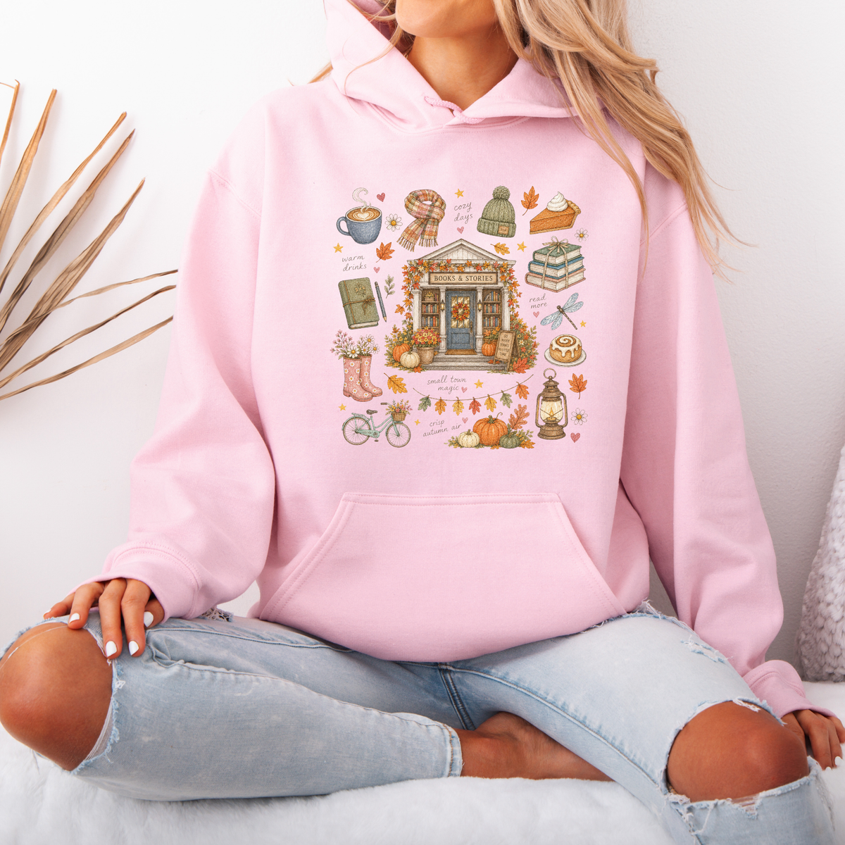🍂📚 Autumn Bookshop  Premium Hoodie ☕✨