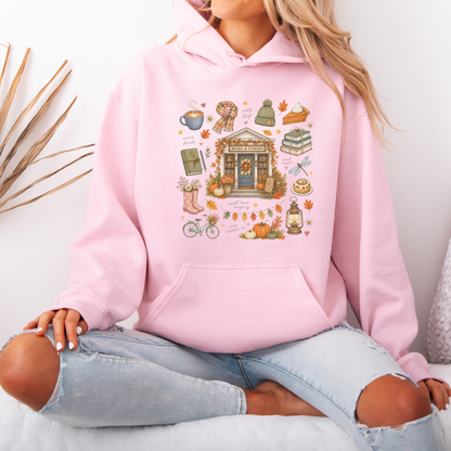 🍂📚 Autumn Bookshop  Premium Hoodie ☕✨