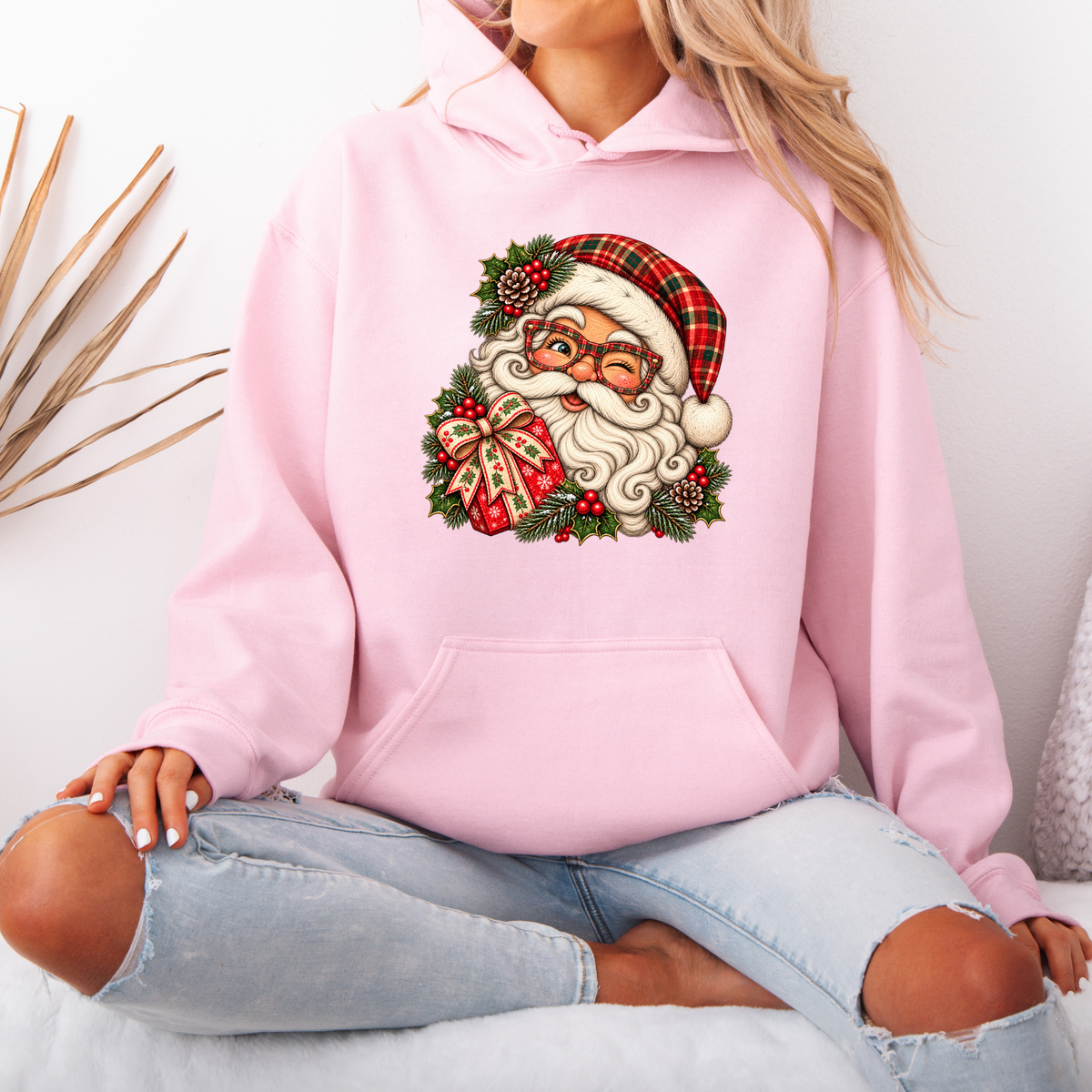 Santa's Merry Little Wink 🎅🎄  Premium Christmas Hoodie