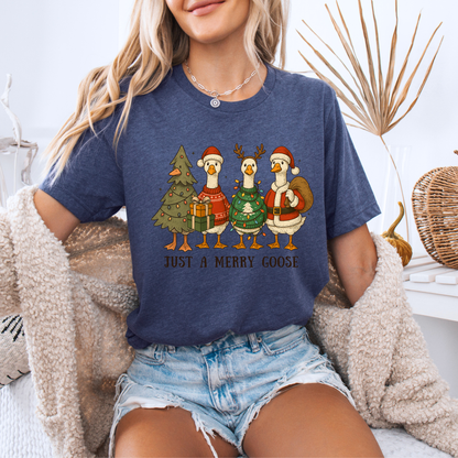 🪿🎄 Just a Merry Goose ✨  100% Organic Cotton T-Shirt