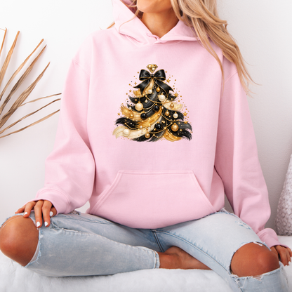 Midnight Glam Christmas Tree ✨🖤  Premium Christmas Hoodie