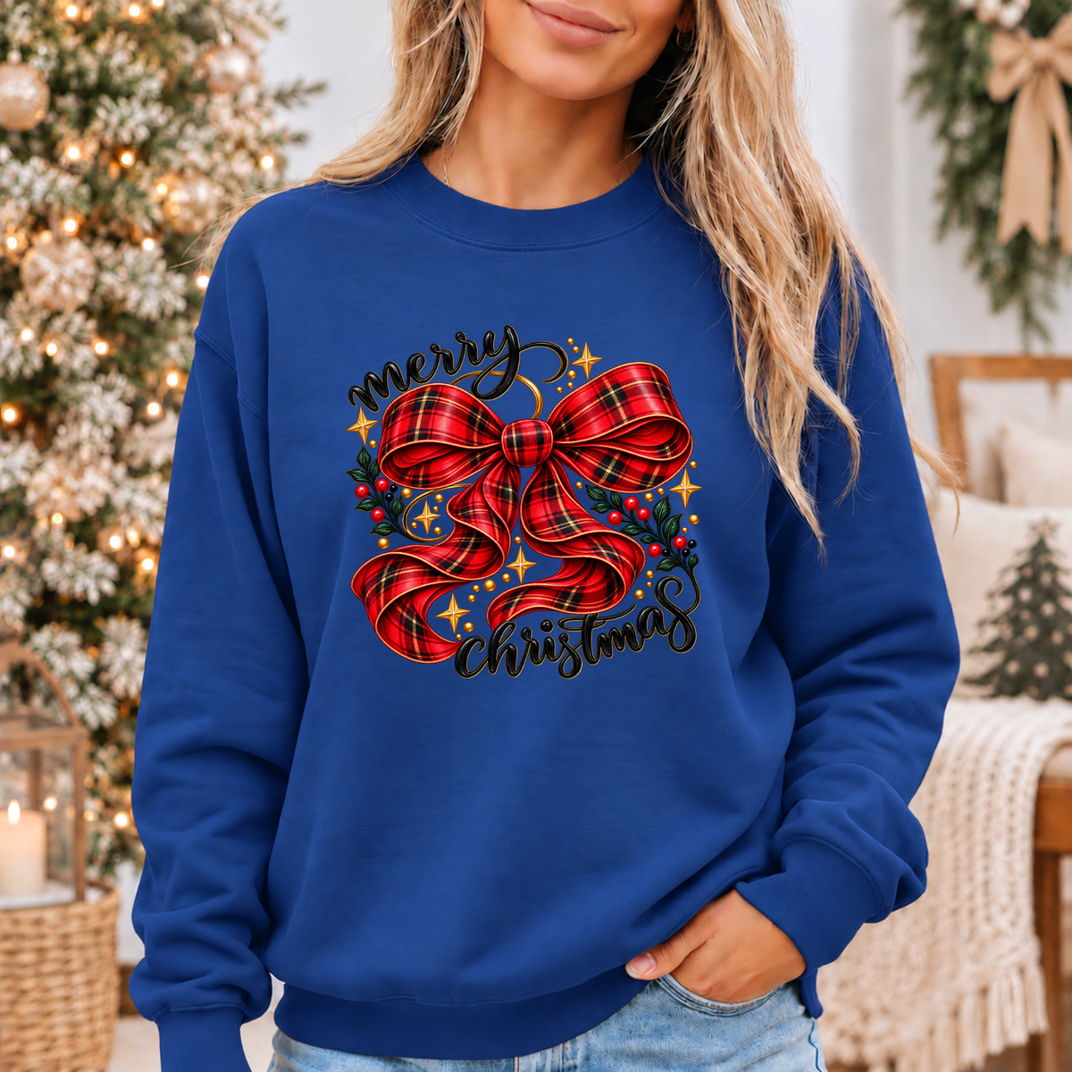 A Tartan Christmas Wish 🎀✨  Cosy Christmas Sweatshirt
