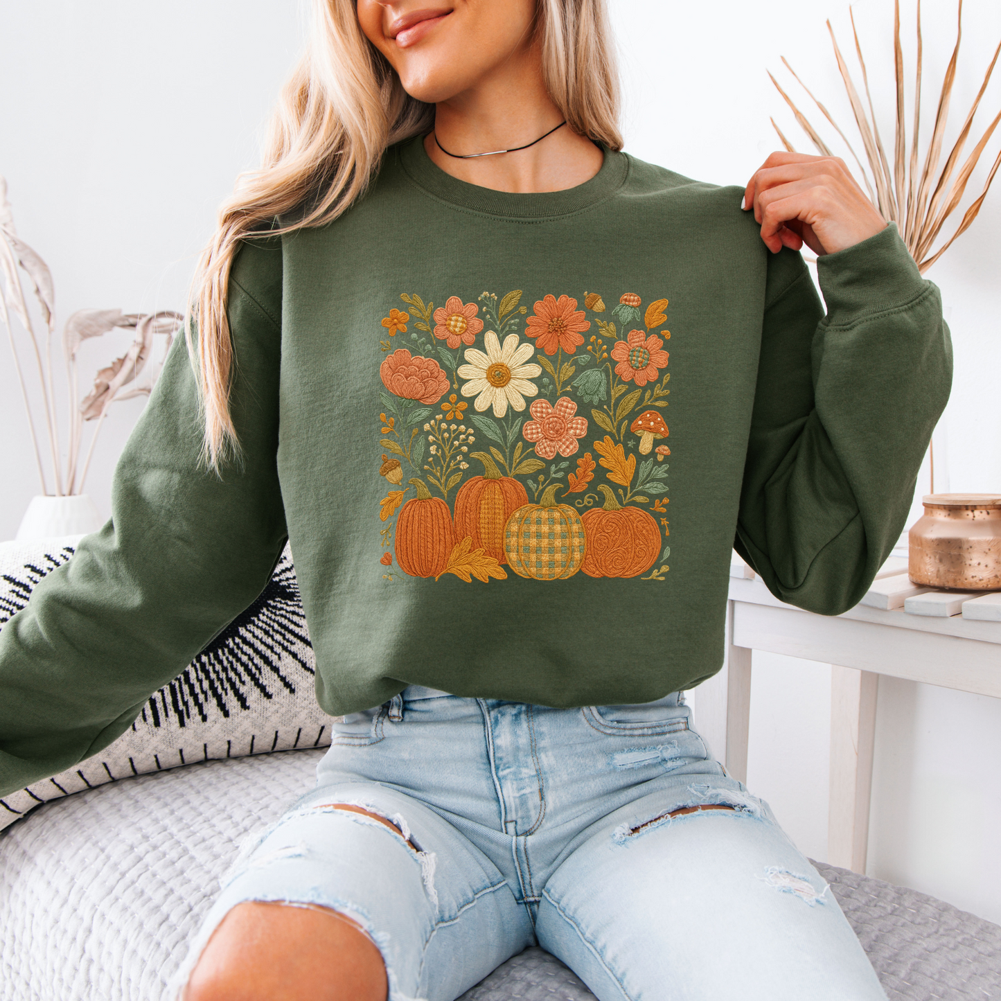 Harvest Stitch Garden Organic Cotton Crewneck Sweatshirt