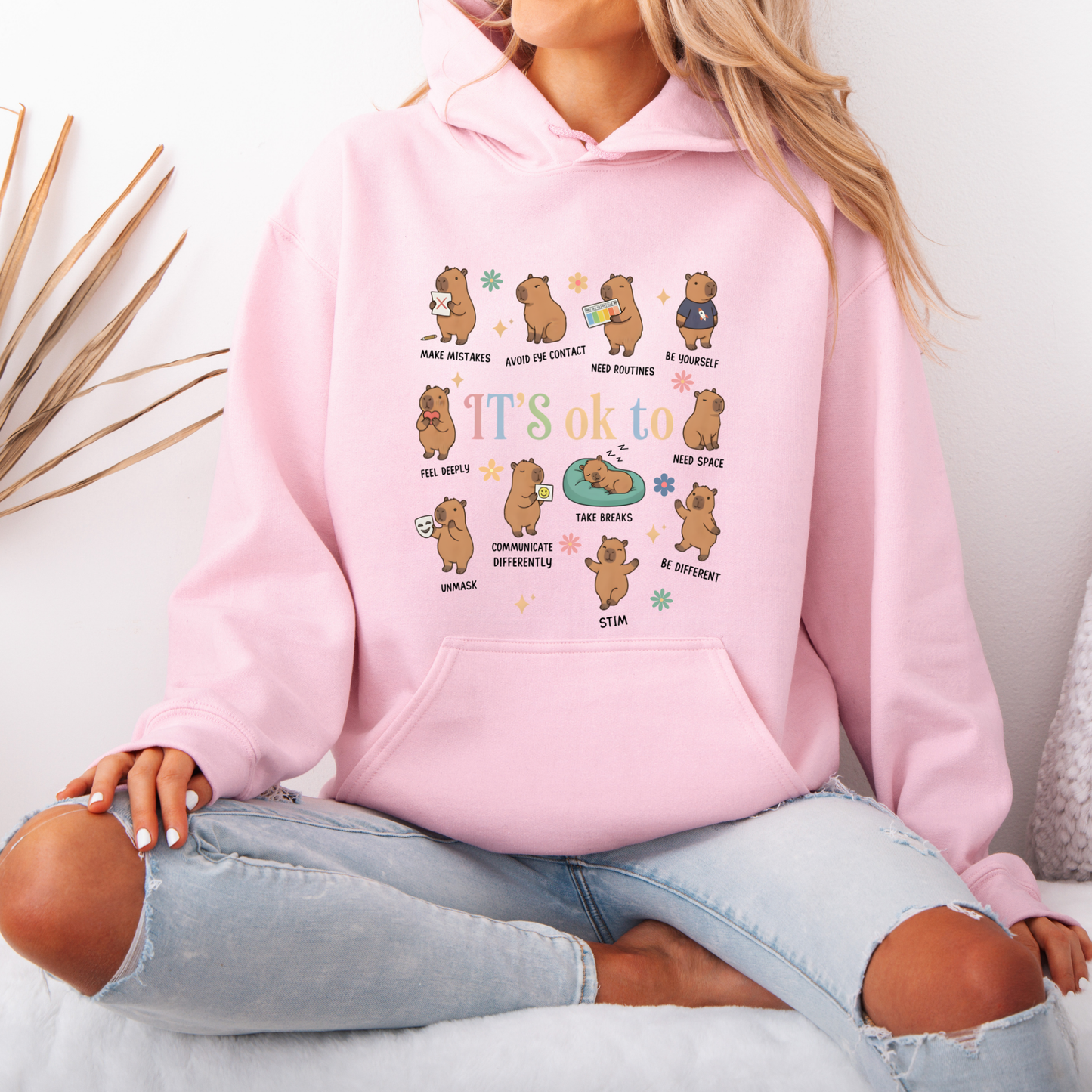 🩷 It's Ok To Be Different Capybara Hoodie 🌸✨