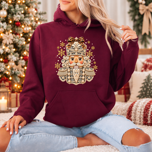 ✨ Golden Bloom Nutcracker❄️ Premium Christmas Hoodie