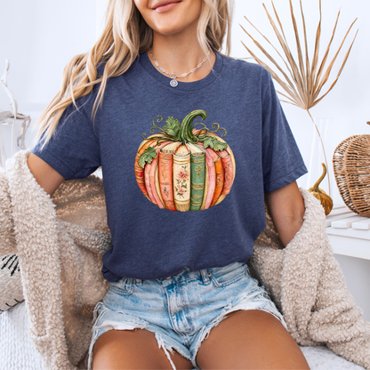📚 Bookish Pumpkin Autumn T-Shirt 🎃🌸