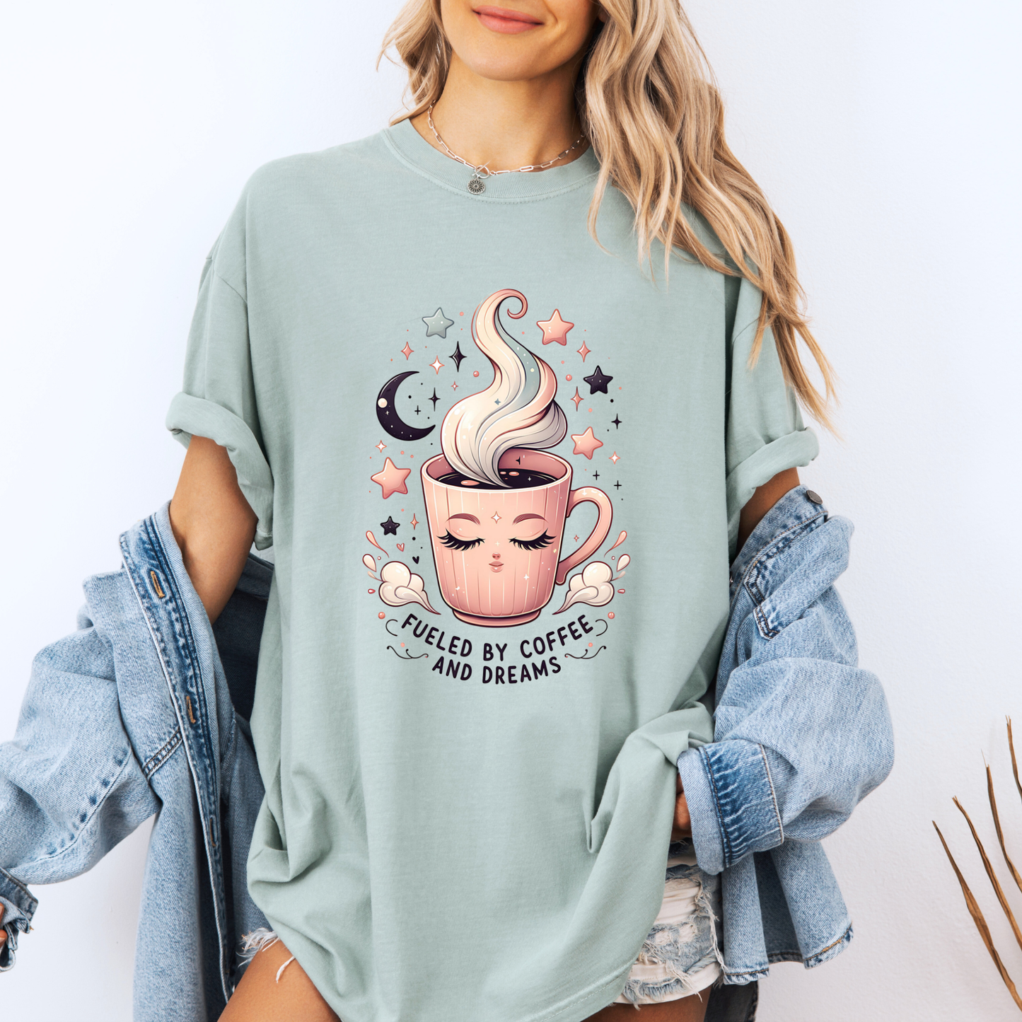 🌙Fueled by Coffee and Dreams  100% Organic Cotton T-Shirt☕️✨