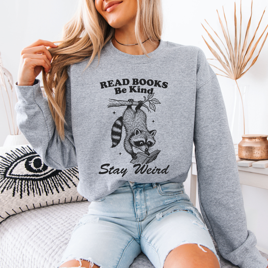 📚 Stay Weird Raccoon – Read Books, Be Kind, Embrace the Odd 🦝✨