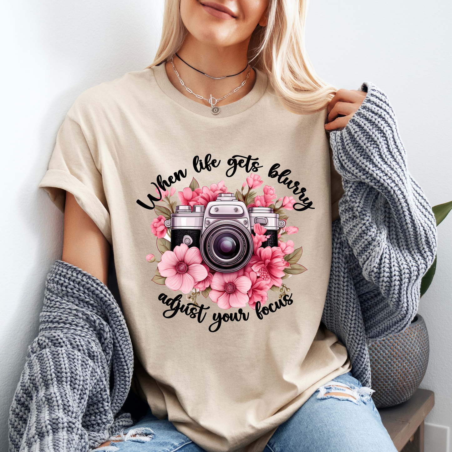 📸 Bloom & Focus Tee 🌸 | Inspirational Camera Quote Shirt