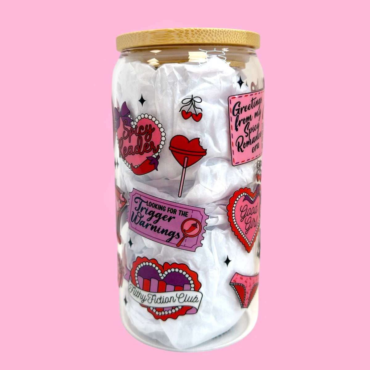 🌶️ Spicy Reader Book Club 16oz Glass Cup 💕📚