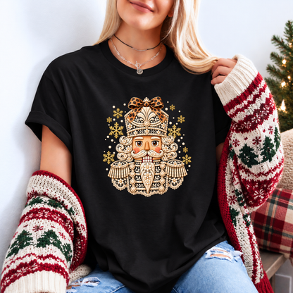 ✨ Golden Bloom Nutcracker❄️ Organic Cotton Christmas T-Shirt