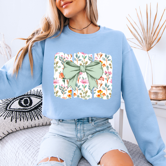 Floral Bow Sweatshirt 🌿🎀