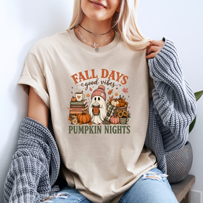 Fall Days & Pumpkin Nights Ghost T-Shirt 👻🎃🍂