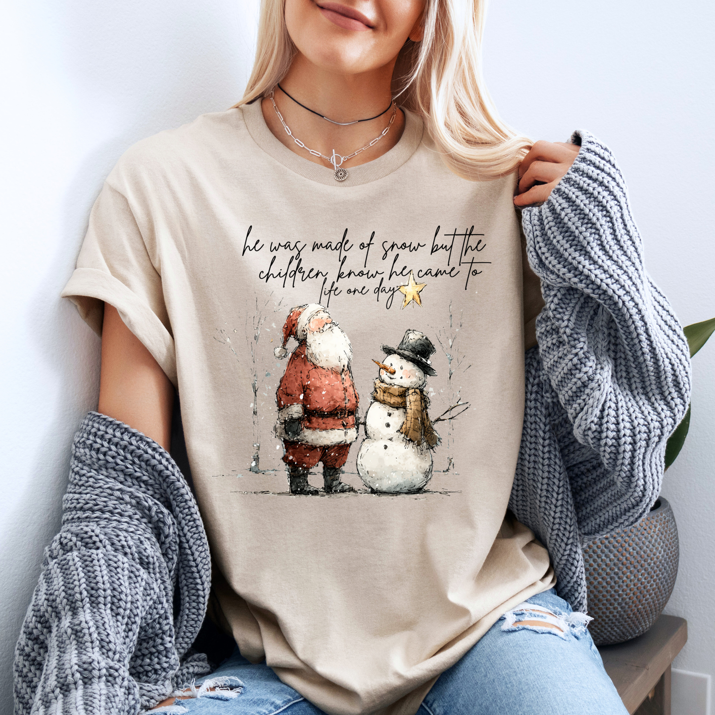 🎅☃️ Santa and Snowman ☃️🎅  100% Organic Cotton T-Shirt