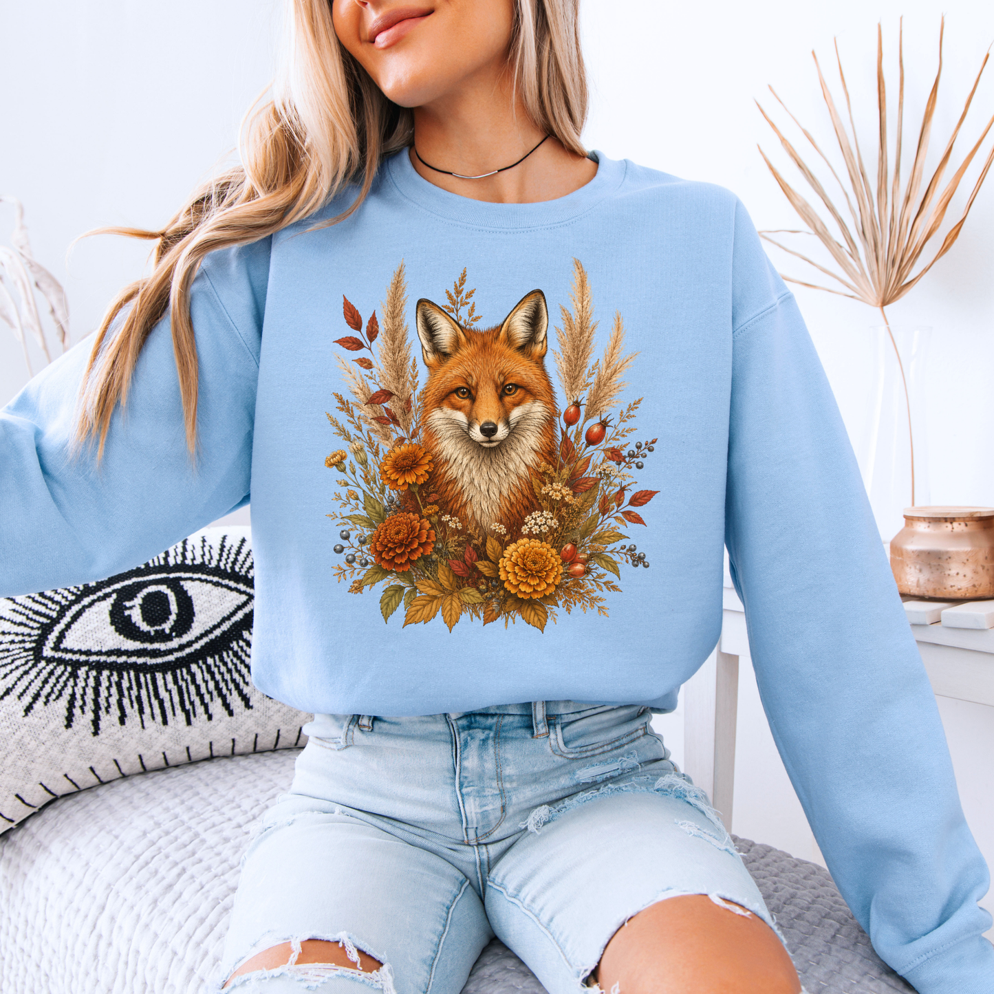 Autumn Fox and Wildflowers Sweatshirt 🦊🍂