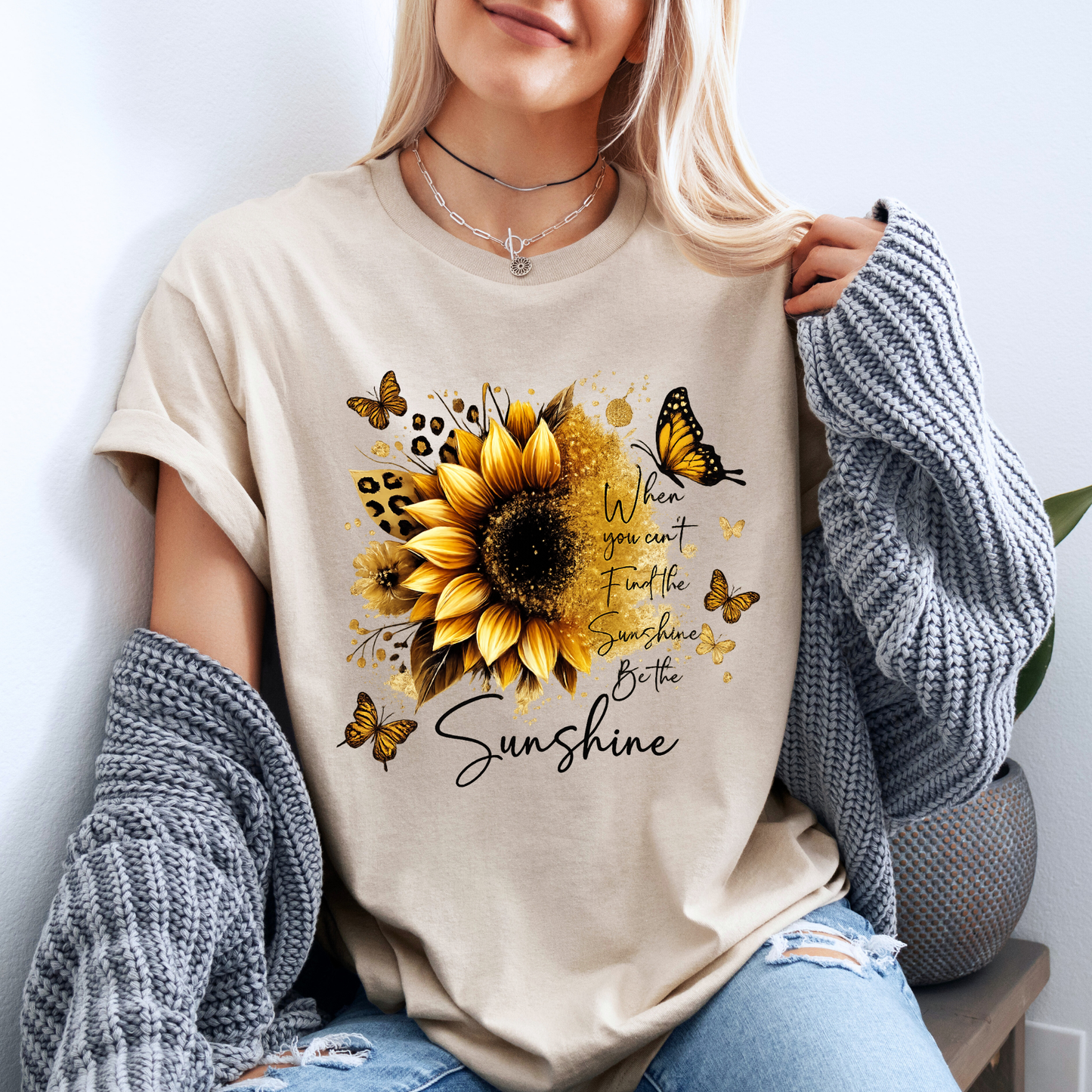 🌻🦋 Sunflower & Butterflies 🦋🌻✨ 100% Organic Cotton T-Shirt