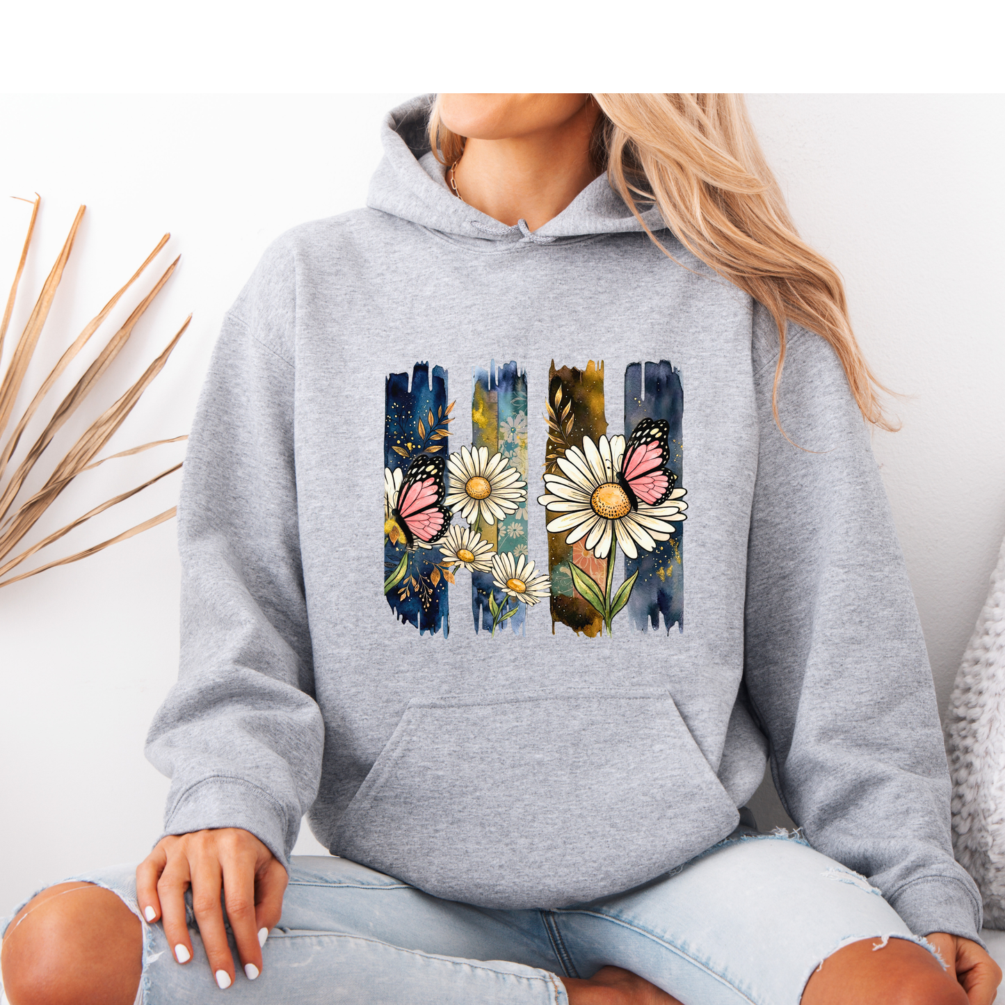 Midnight Daisy Butterfly 🌙🦋 Luxuriously Thick Hoodie