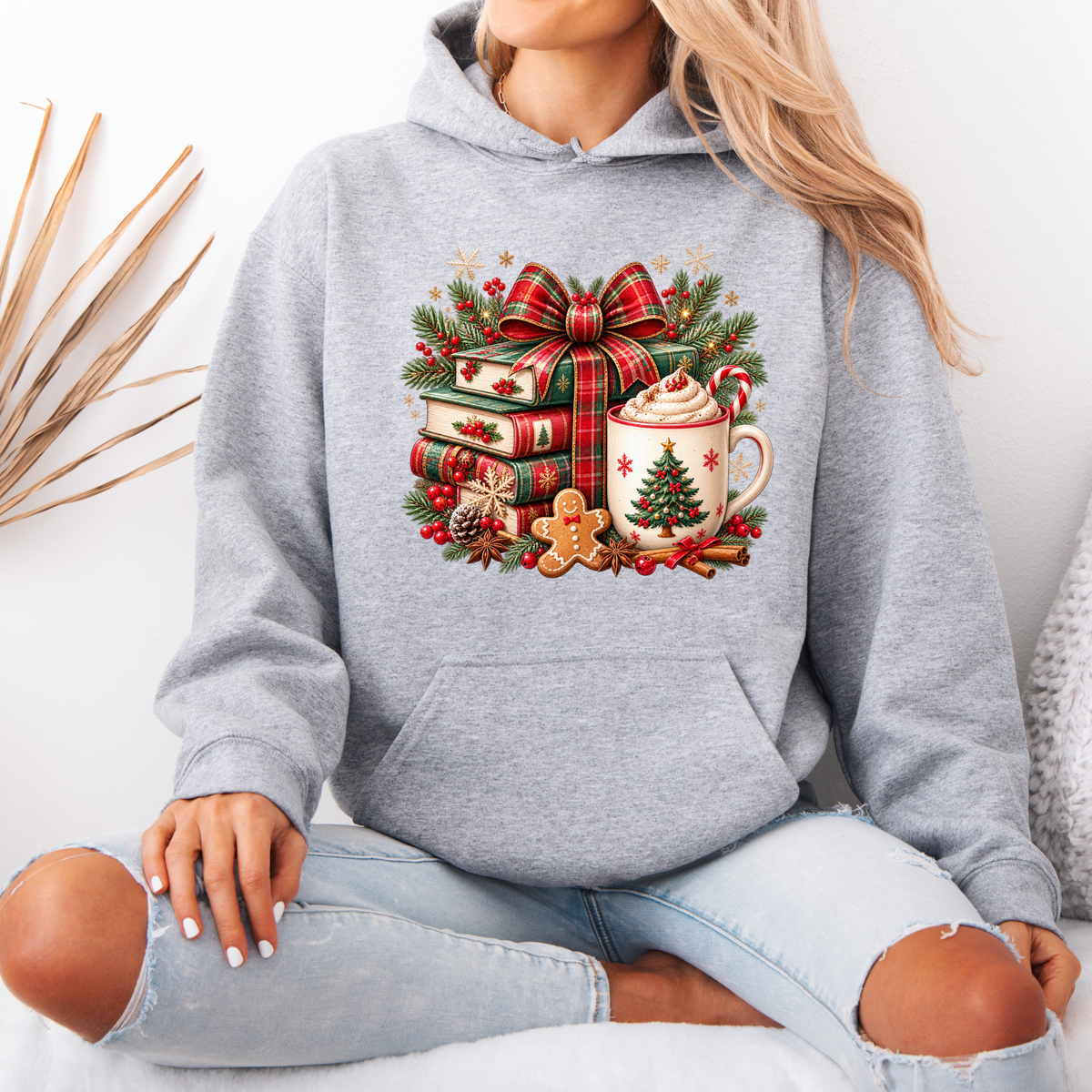 Festive Christmas Book Nook ✨🎅  Premium Christmas Hoodie