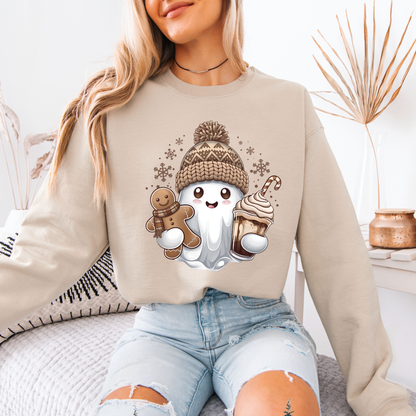 Gingerbread Ghost 👻 Organic Cotton Sweatshirt