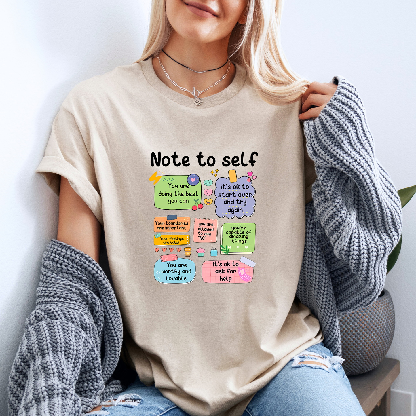 💖 Note to Self Affirmation t-shirt