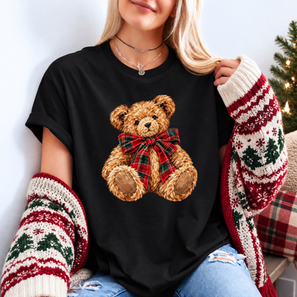 The Cutest Little Christmas Teddy 🧸🎄🎀 Organic Cotton Christmas T-Shirt