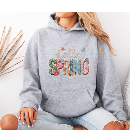 Hello Spring Floral Patch ✨Luxuriously Thick Hoodie✨ 🌸🦋