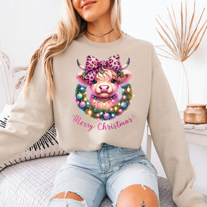🎀🐮 Coquette Highland Cow 🐮🎀 Organic Cotton Sweatshirt