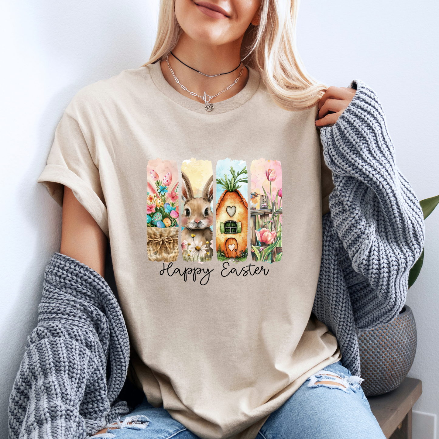 Happy Easter Bunny Graphic T-shirt🐰🌷🥕✨