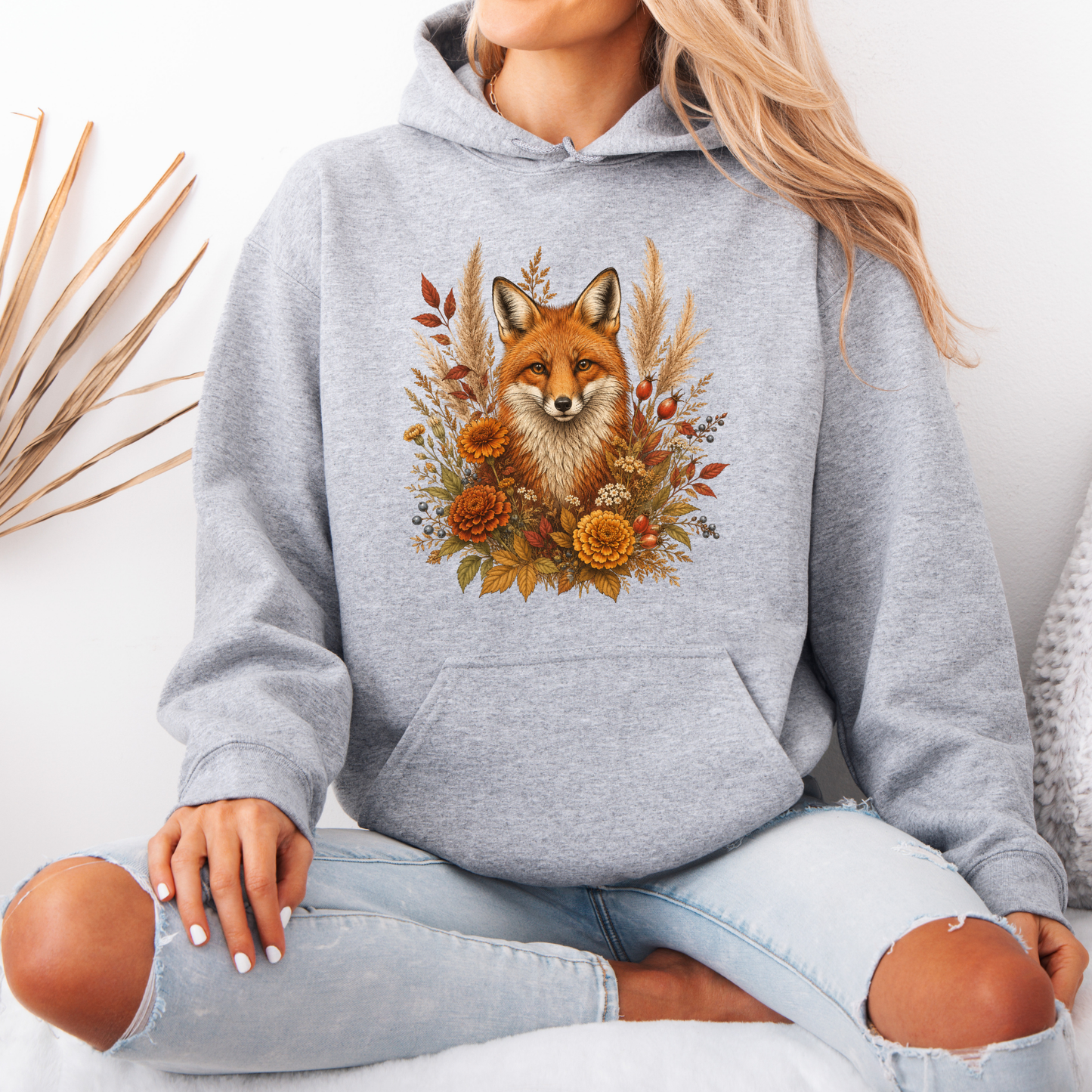 Autumn Fox and Wildflowers Hoodie 🦊🍂