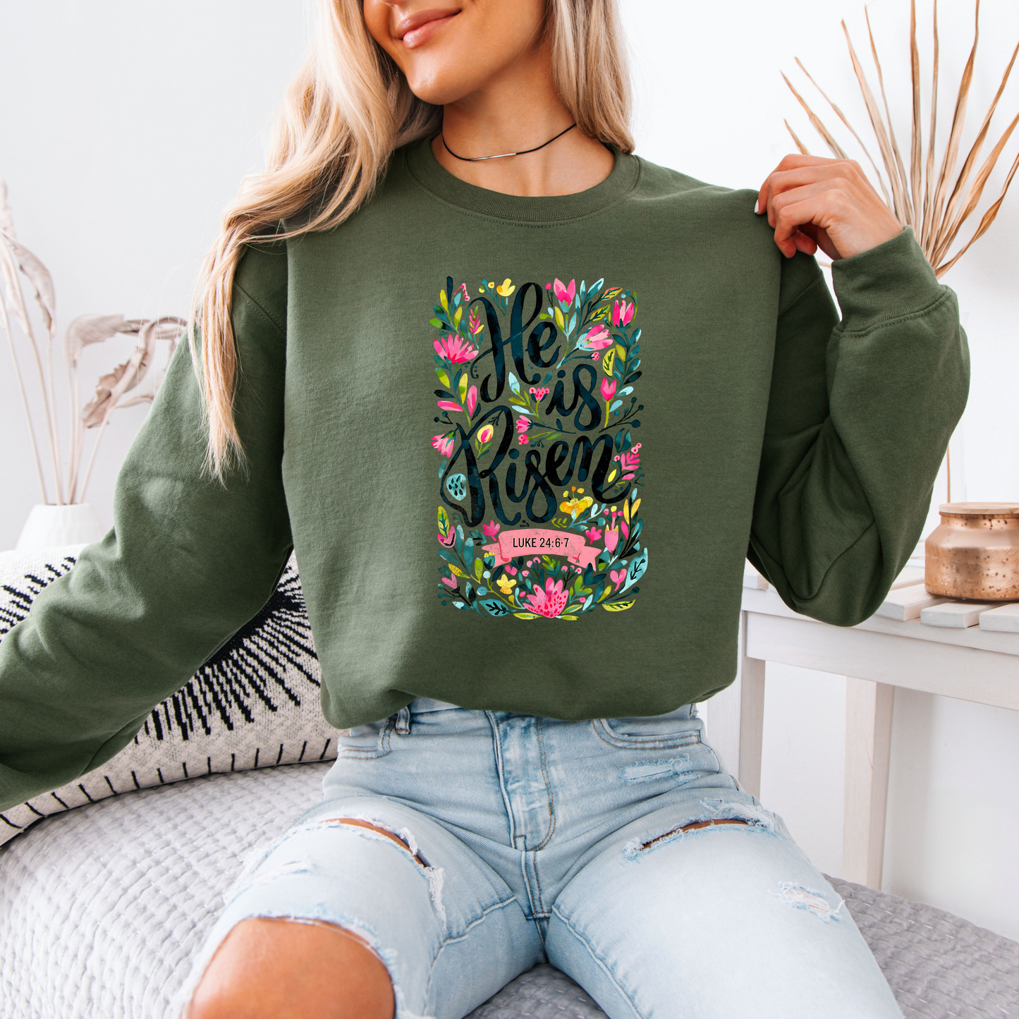 He is Risen Cotton Sweatshirt